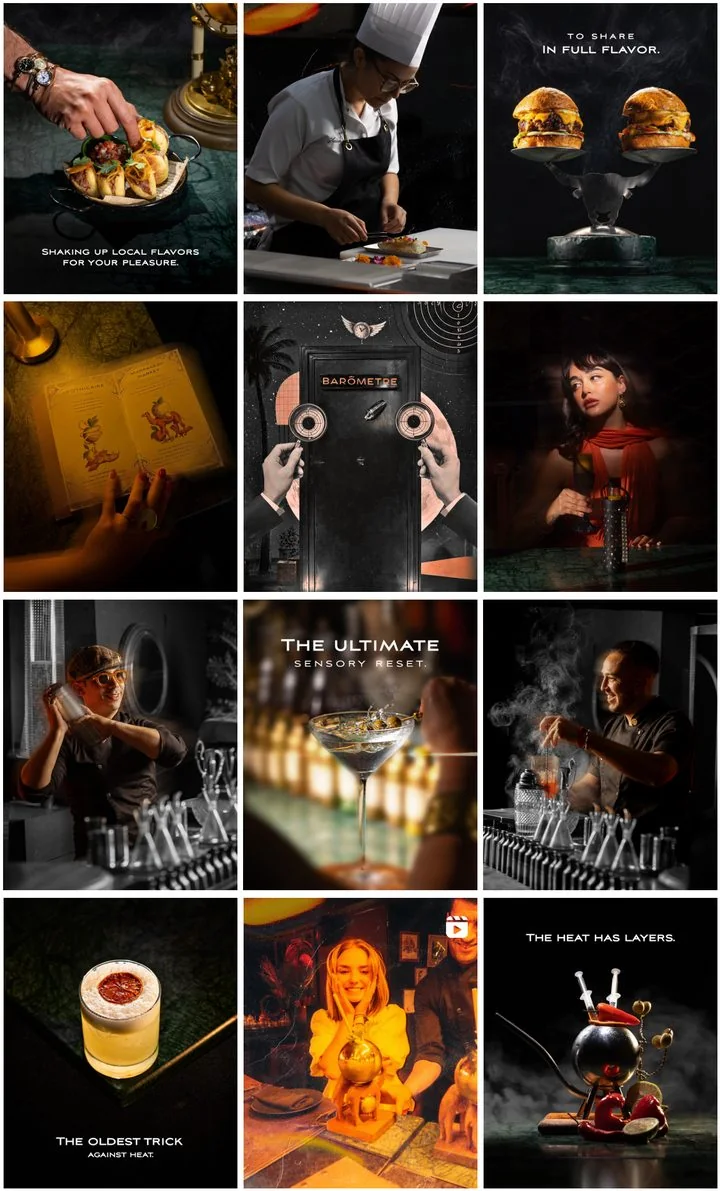 Le feed Instagram de Barometre : mise en scène cinématographique de la cuisine et de la mixologie